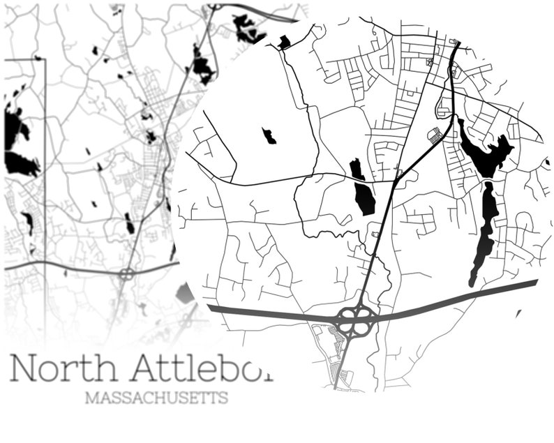 North Attleboro Map INSTANT DOWNLOAD North Attleboro Etsy