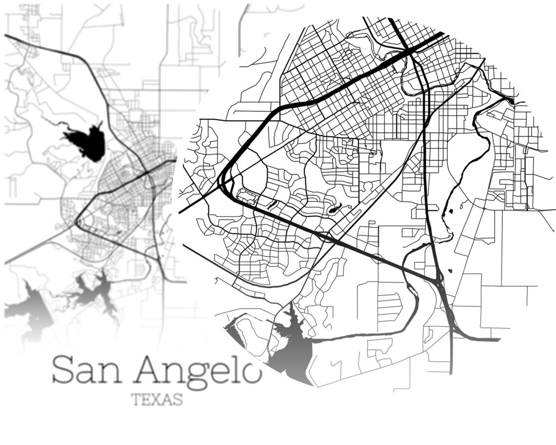 San Angelo Map INSTANT DOWNLOAD San Angelo Texas City Map Etsy