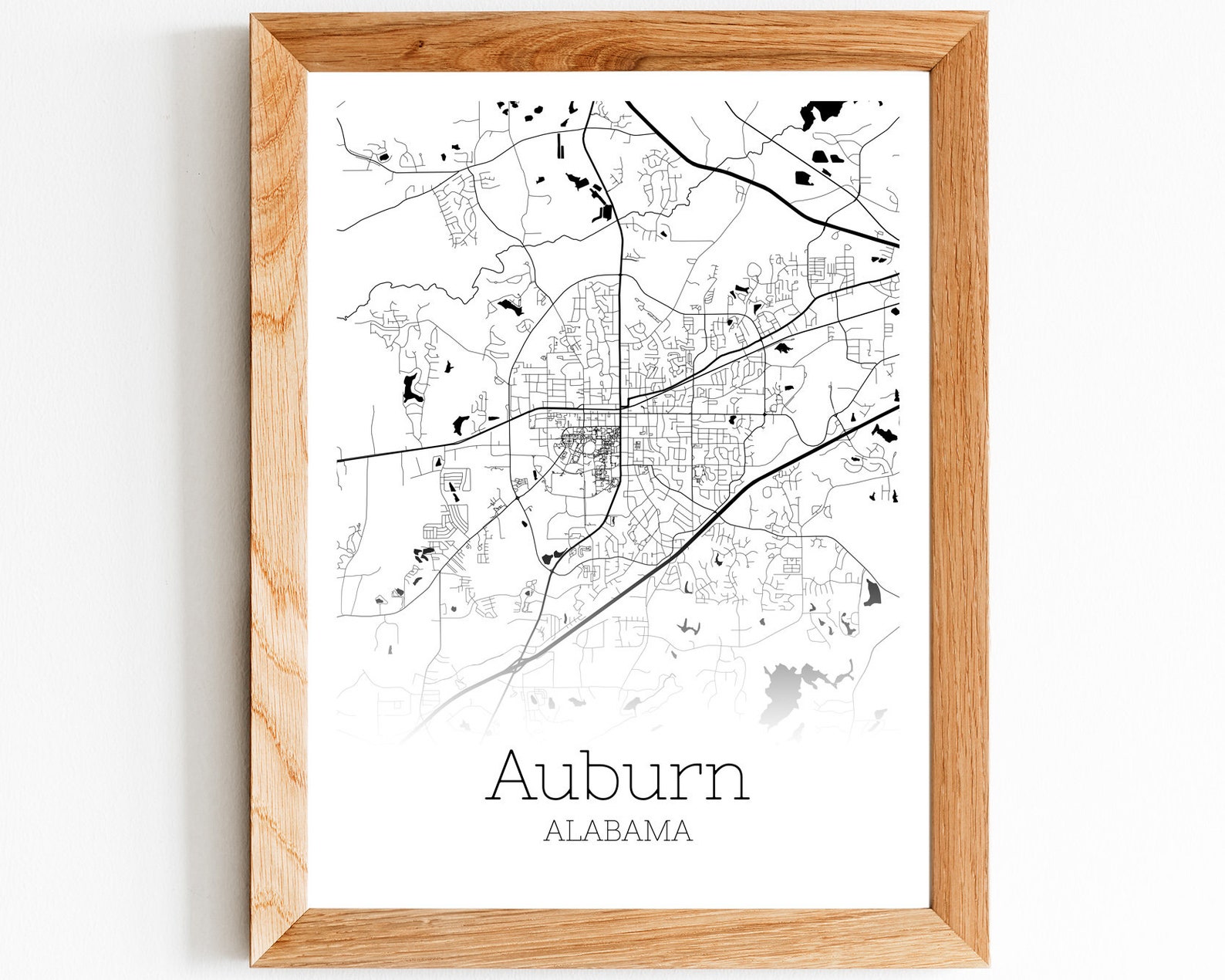 Auburn Map INSTANT DOWNLOAD Auburn Alabama City Map Printable Etsy