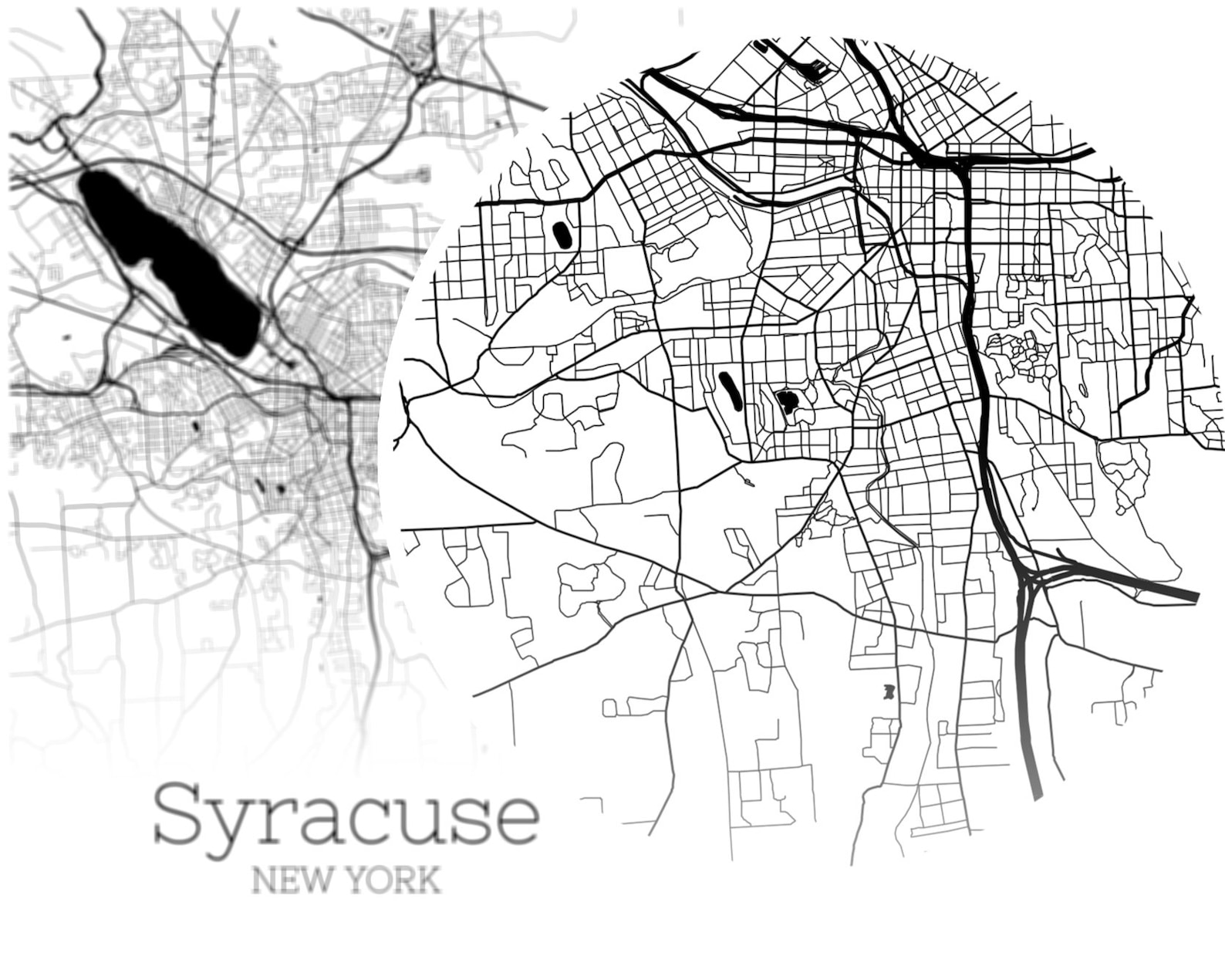 Syracuse Map INSTANT DOWNLOAD Syracuse New York City Map | Etsy