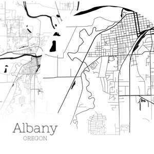 Albany Map INSTANT DOWNLOAD Albany Oregon City Map Printable | Etsy