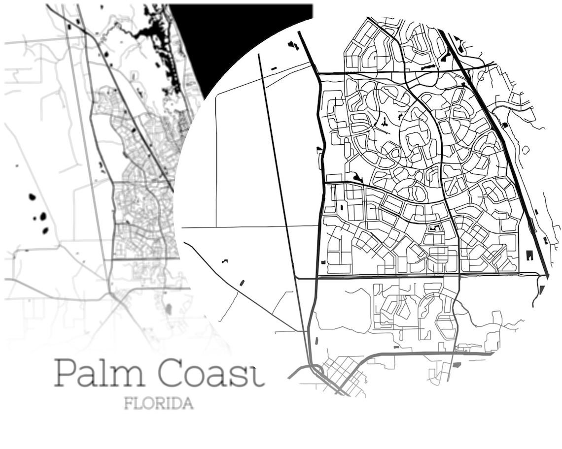 Palm Coast Map INSTANT DOWNLOAD Palm Coast Florida City Map  Etsy