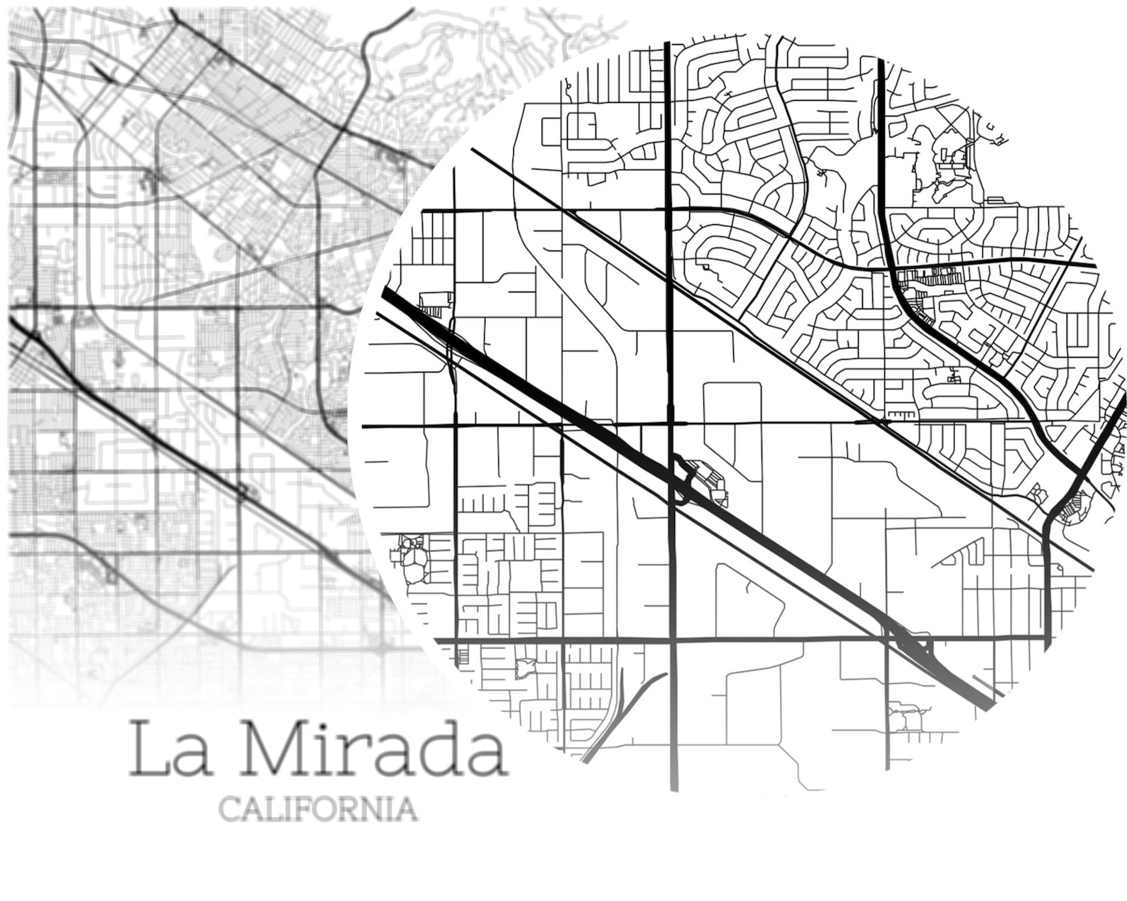 La Mirada Map INSTANT DOWNLOAD La Mirada California City Map  Etsy