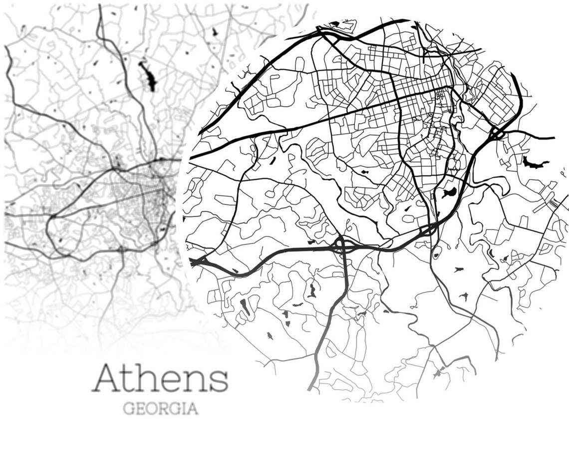 Athens Map INSTANT DOWNLOAD Athens City Map Printable Etsy