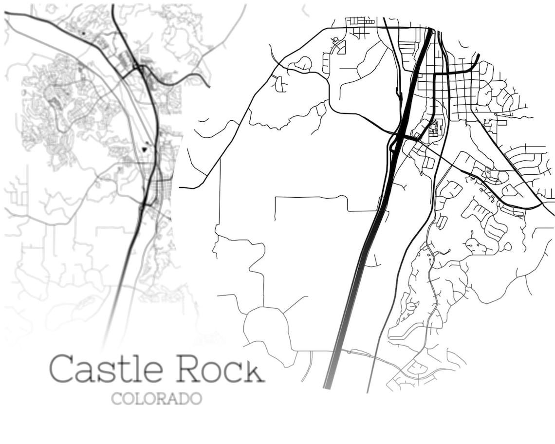Castle Rock Map INSTANT DOWNLOAD Castle Rock Colorado City Etsy
