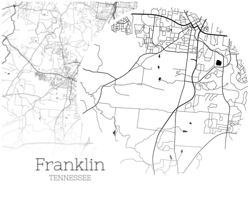 Franklin Map INSTANT DOWNLOAD Franklin Tennessee City Map Etsy