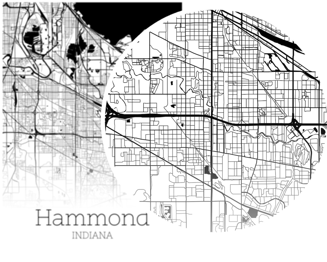Hammond Map INSTANT DOWNLOAD Hammond Indiana City Map  Etsy
