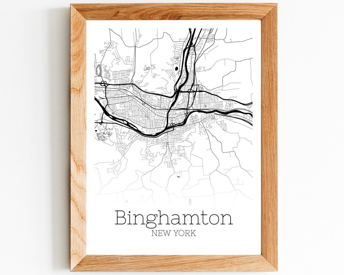 Binghamton Map INSTANT DOWNLOAD Binghamton New York City Map | Etsy