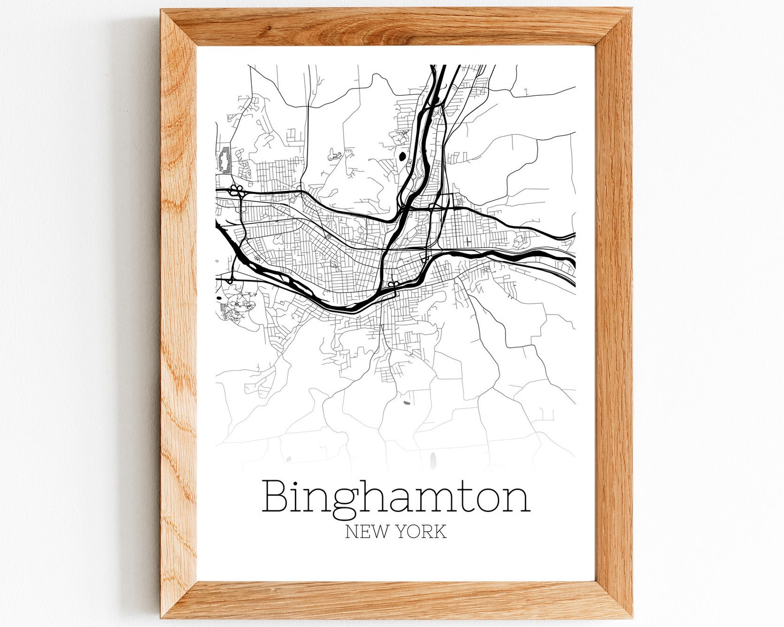 Binghamton Map INSTANT DOWNLOAD Binghamton New York City Map | Etsy