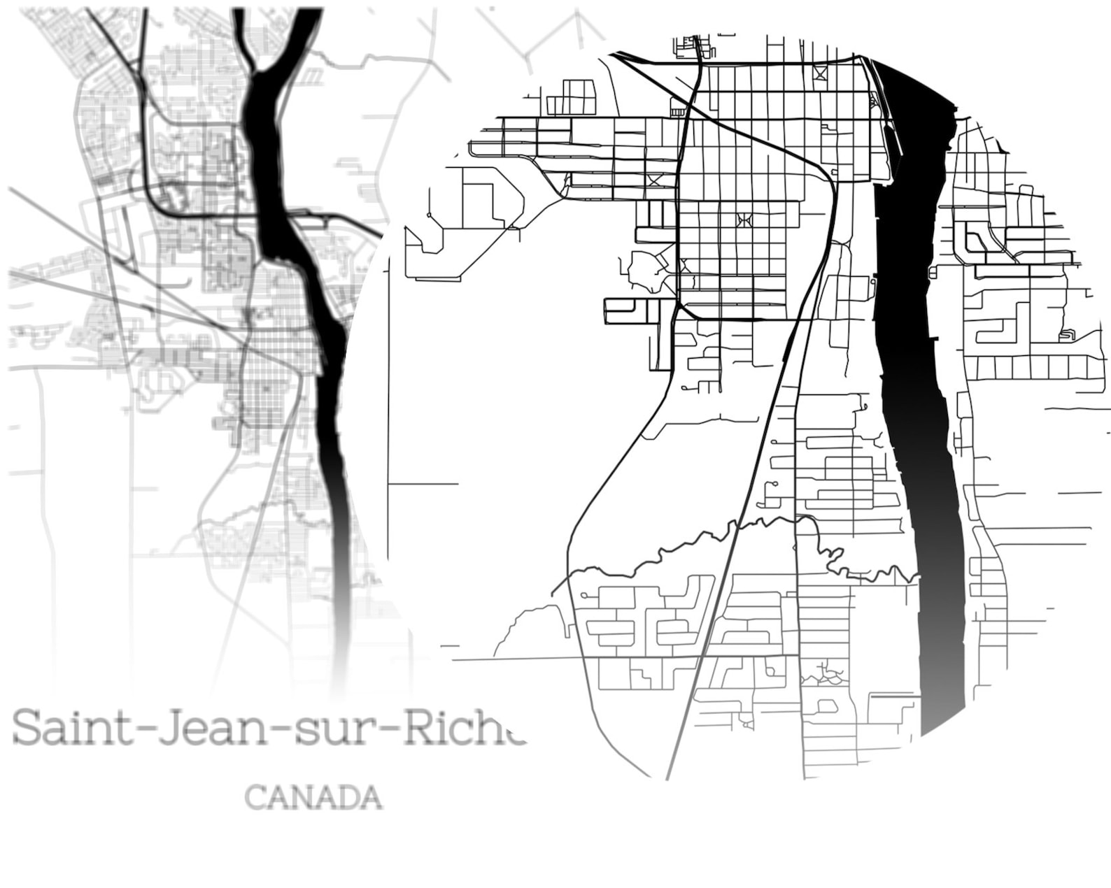 Saint-Jean-sur-Richelieu Map INSTANT DOWNLOAD | Etsy