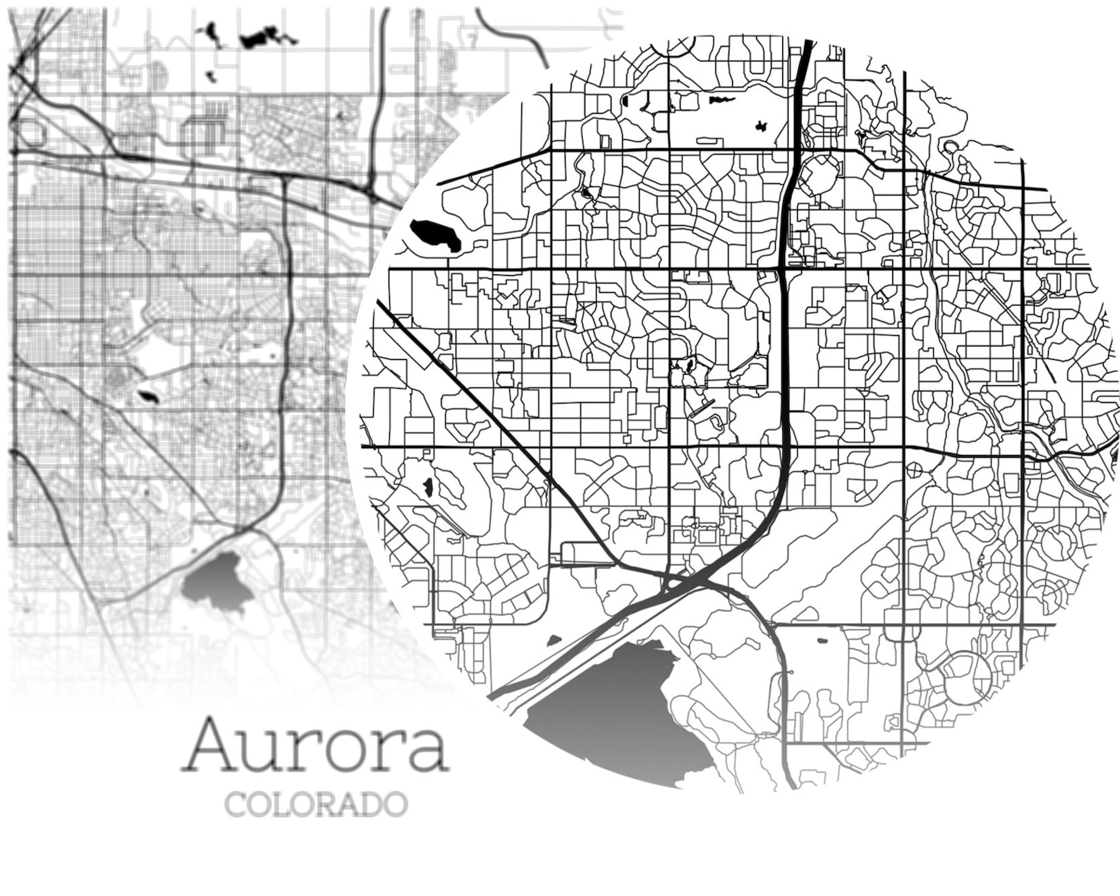 Aurora Map INSTANT DOWNLOAD Aurora Colorado City Map Etsy
