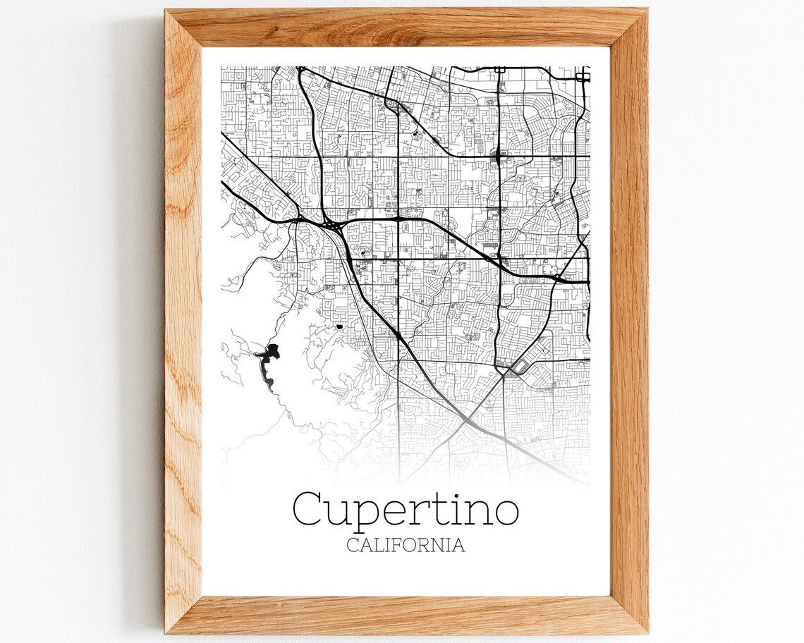 Cupertino Map INSTANT DOWNLOAD Cupertino California City Map Etsy