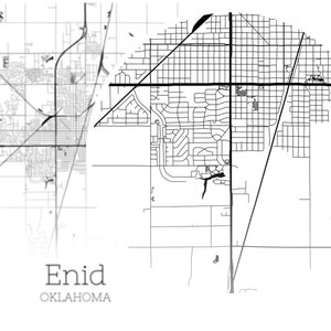 Enid Map INSTANT DOWNLOAD Enid Oklahoma City Map Printable | Etsy