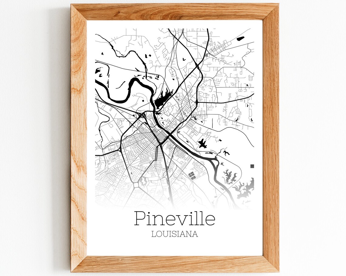 Pineville Map INSTANT DOWNLOAD Pineville Louisiana City Map | Etsy