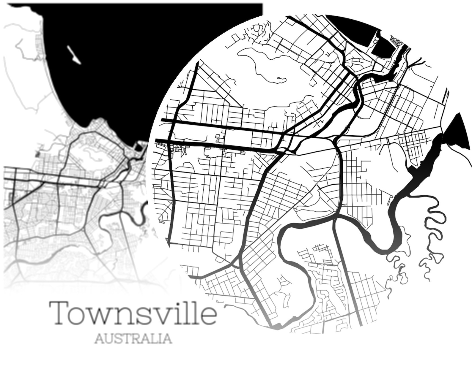 Townsville Map INSTANT DOWNLOAD Townsville Australia City Map Etsy