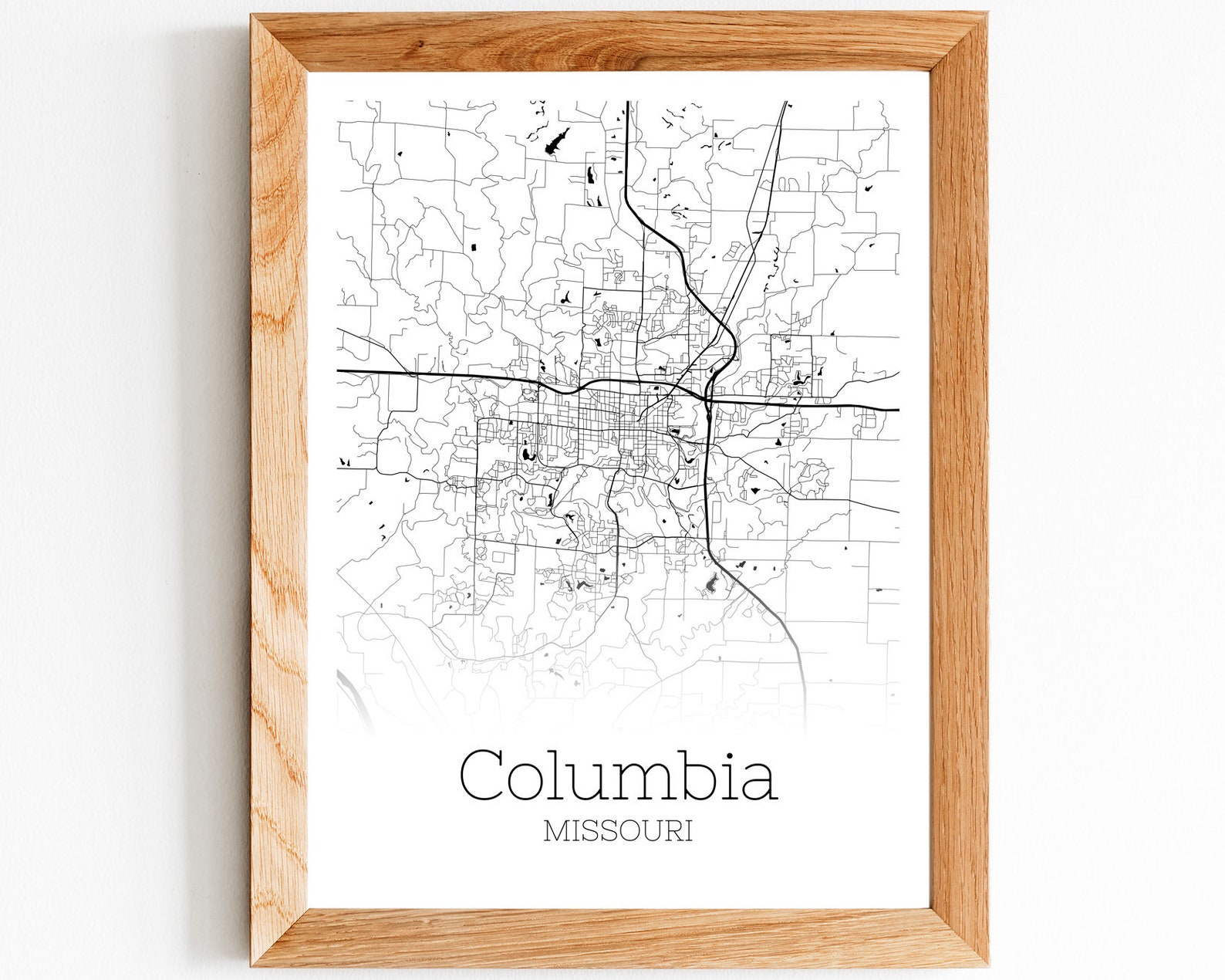 Columbia Map INSTANT DOWNLOAD Columbia Missouri City Map | Etsy