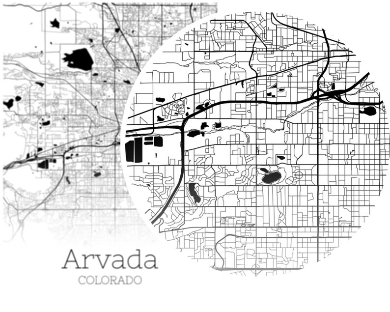Arvada Map INSTANT DOWNLOAD Arvada Colorado City Map Etsy