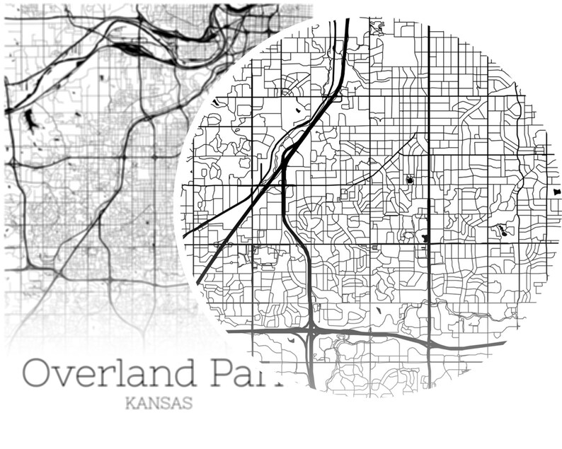 Overland Park Map INSTANT DOWNLOAD Overland Park Kansas City Etsy