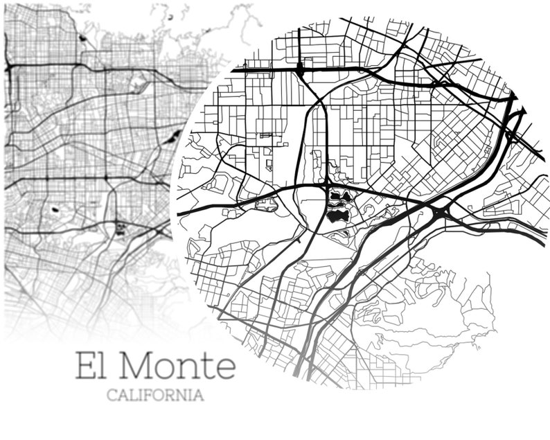 El Monte Map INSTANT DOWNLOAD El Monte California City Map Etsy
