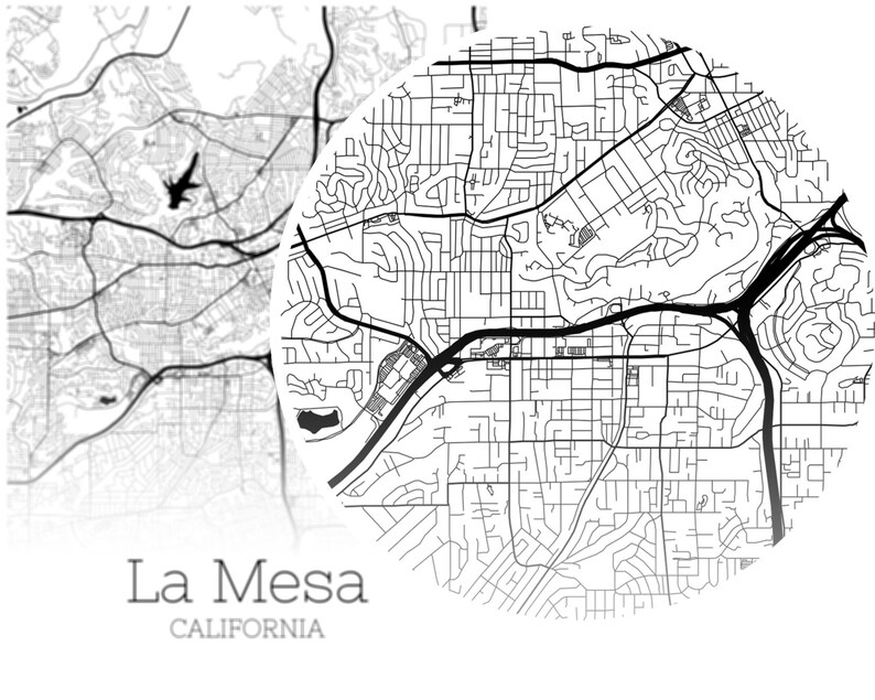 La Mesa Map INSTANT DOWNLOAD La Mesa California City Map Etsy