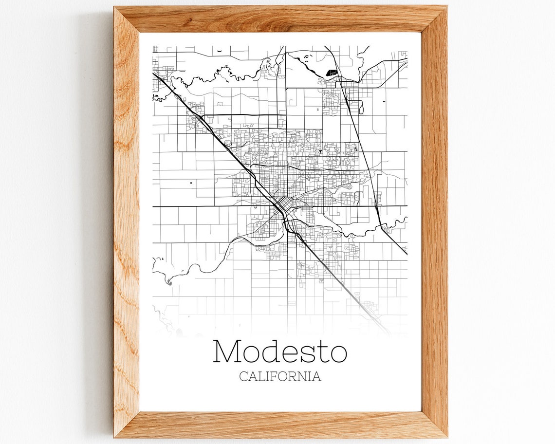 Modesto Map INSTANT DOWNLOAD Modesto California City Map Etsy modesto-map-instant-download-modesto-california-city-map-etsy