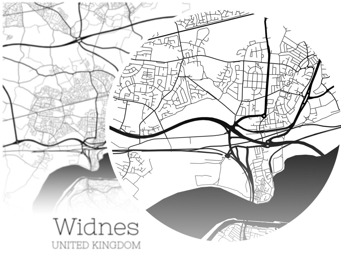 Widnes Map INSTANT DOWNLOAD Widnes United Kingdom City Map Etsy