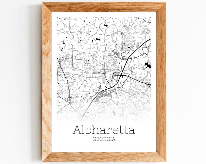 Alpharetta Map INSTANT DOWNLOAD Alpharetta City Map Etsy