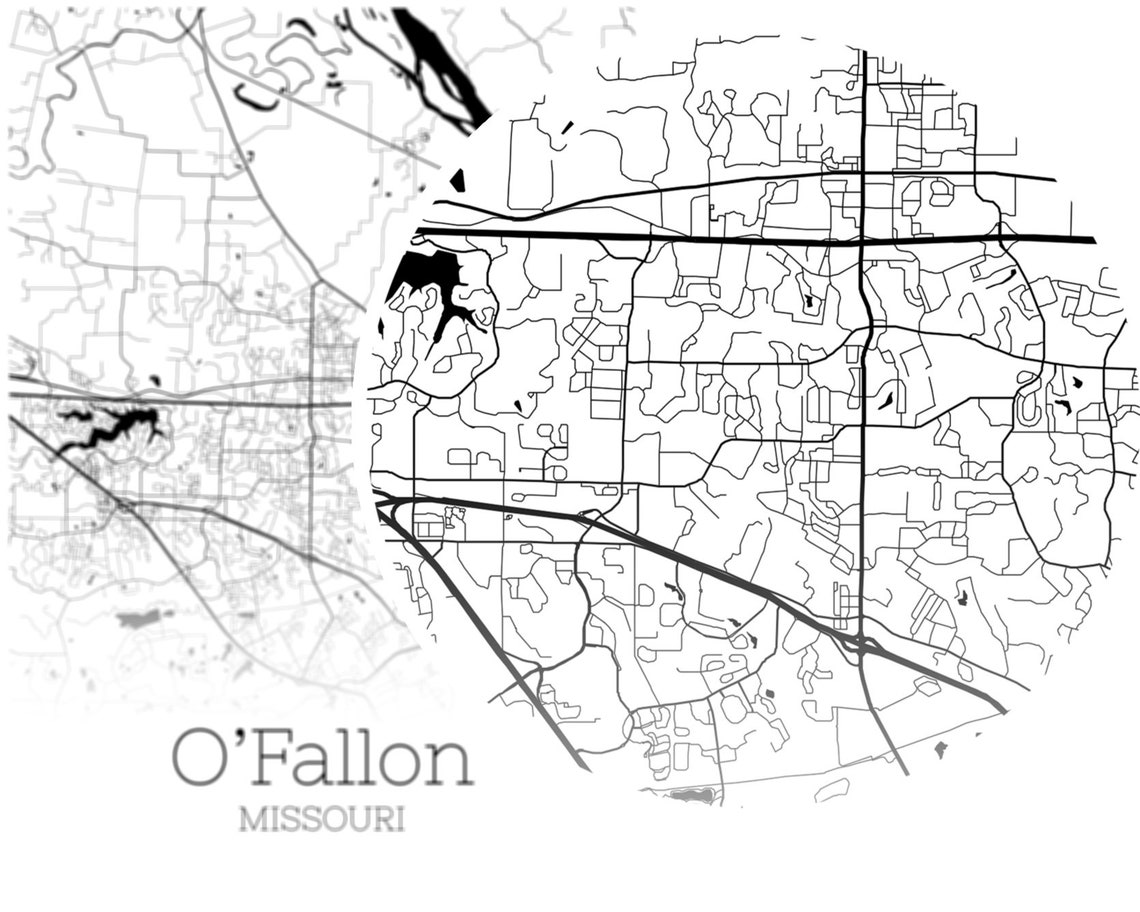 O'Fallon Map INSTANT DOWNLOAD O'Fallon Missouri City Etsy