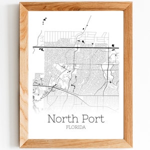 North Port Map INSTANT DOWNLOAD North Port Florida City Map | Etsy