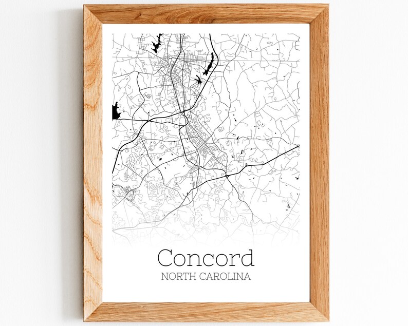 Concord Map INSTANT DOWNLOAD Concord North Carolina City Map Etsy