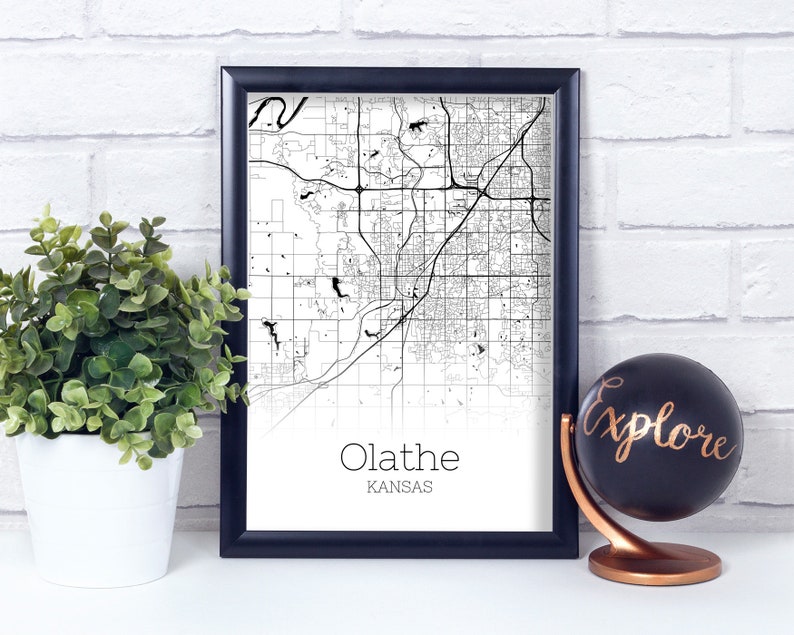 Olathe Map INSTANT DOWNLOAD Olathe Kansas City Map Printable Etsy