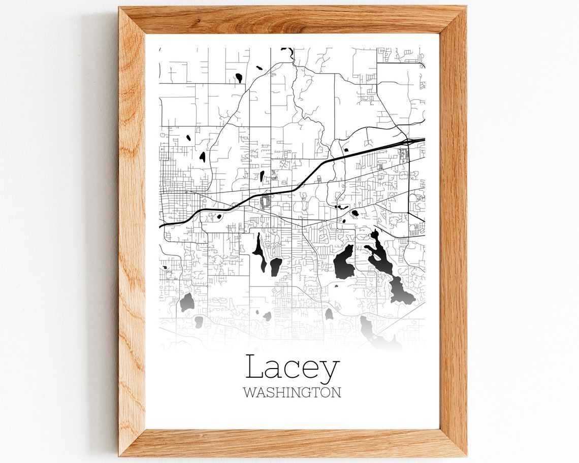 Lacey Map INSTANT DOWNLOAD Lacey Washington City Map Etsy