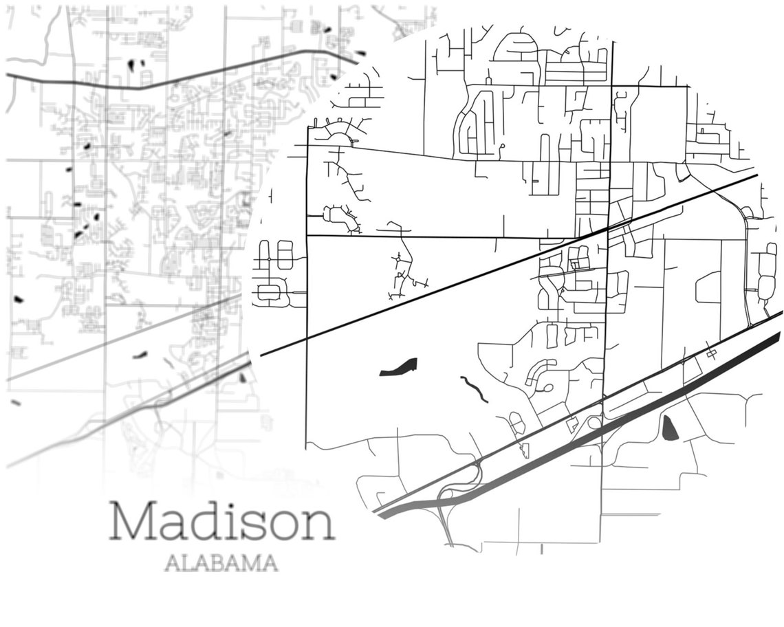 Madison Map INSTANT DOWNLOAD Madison Alabama City Map  Etsy