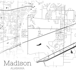 Madison Map INSTANT DOWNLOAD Madison Alabama City Map  Etsy