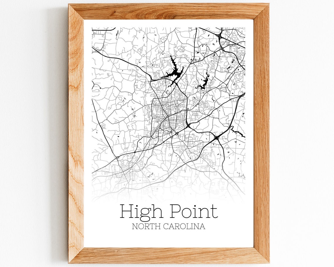 High Point Map INSTANT DOWNLOAD High Point North Carolina Etsy