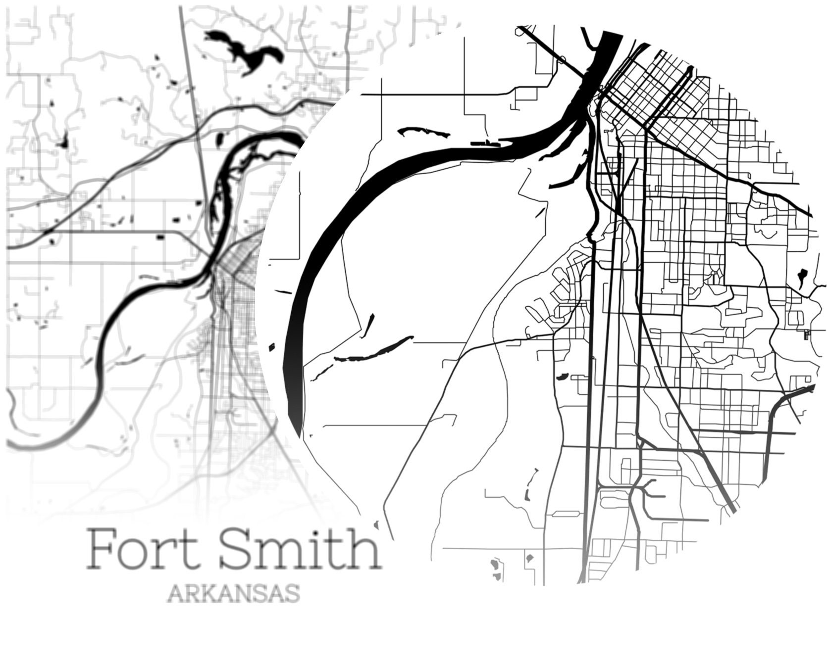 Fort Smith Map INSTANT DOWNLOAD Fort Smith Arkansas City Map | Etsy