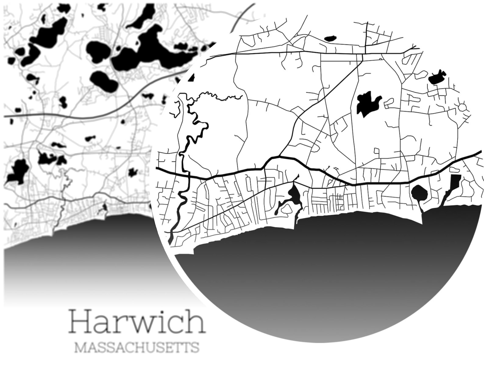 Harwich Map INSTANT DOWNLOAD Harwich Massachusetts City Map Etsy