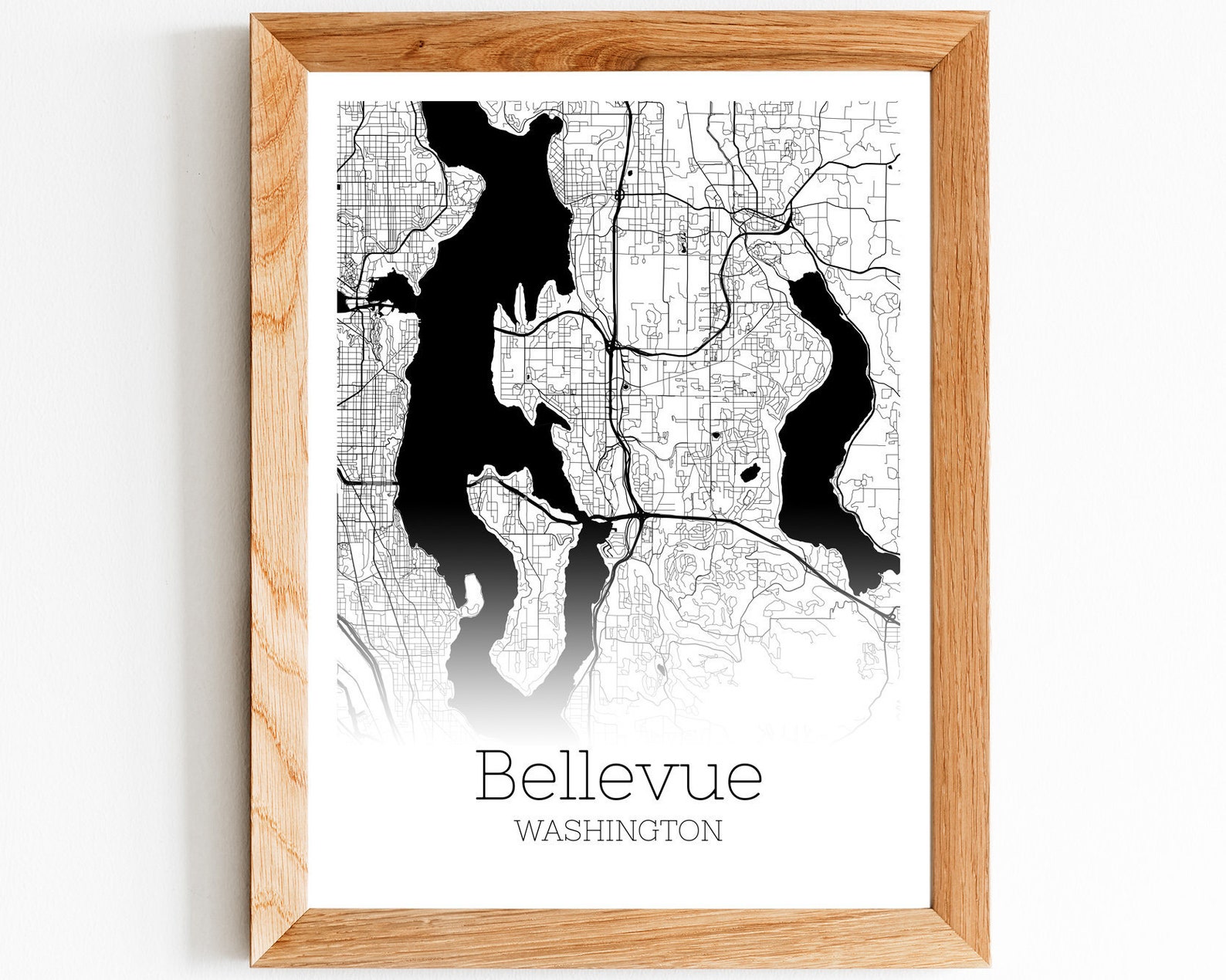 Bellevue Map INSTANT DOWNLOAD Bellevue Washington City Map | Etsy