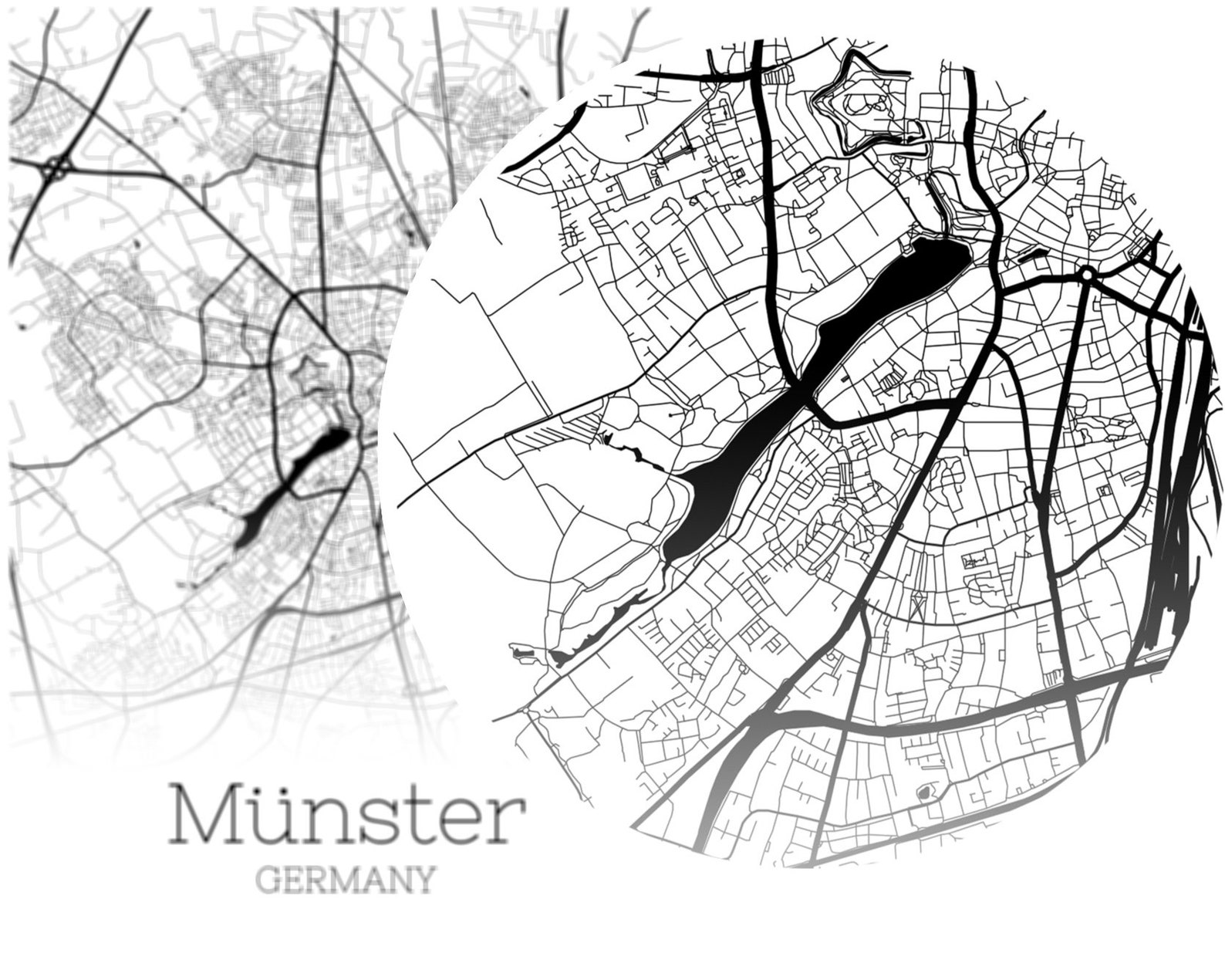 Munster Map INSTANT DOWNLOAD Munster Germany City Map Etsy