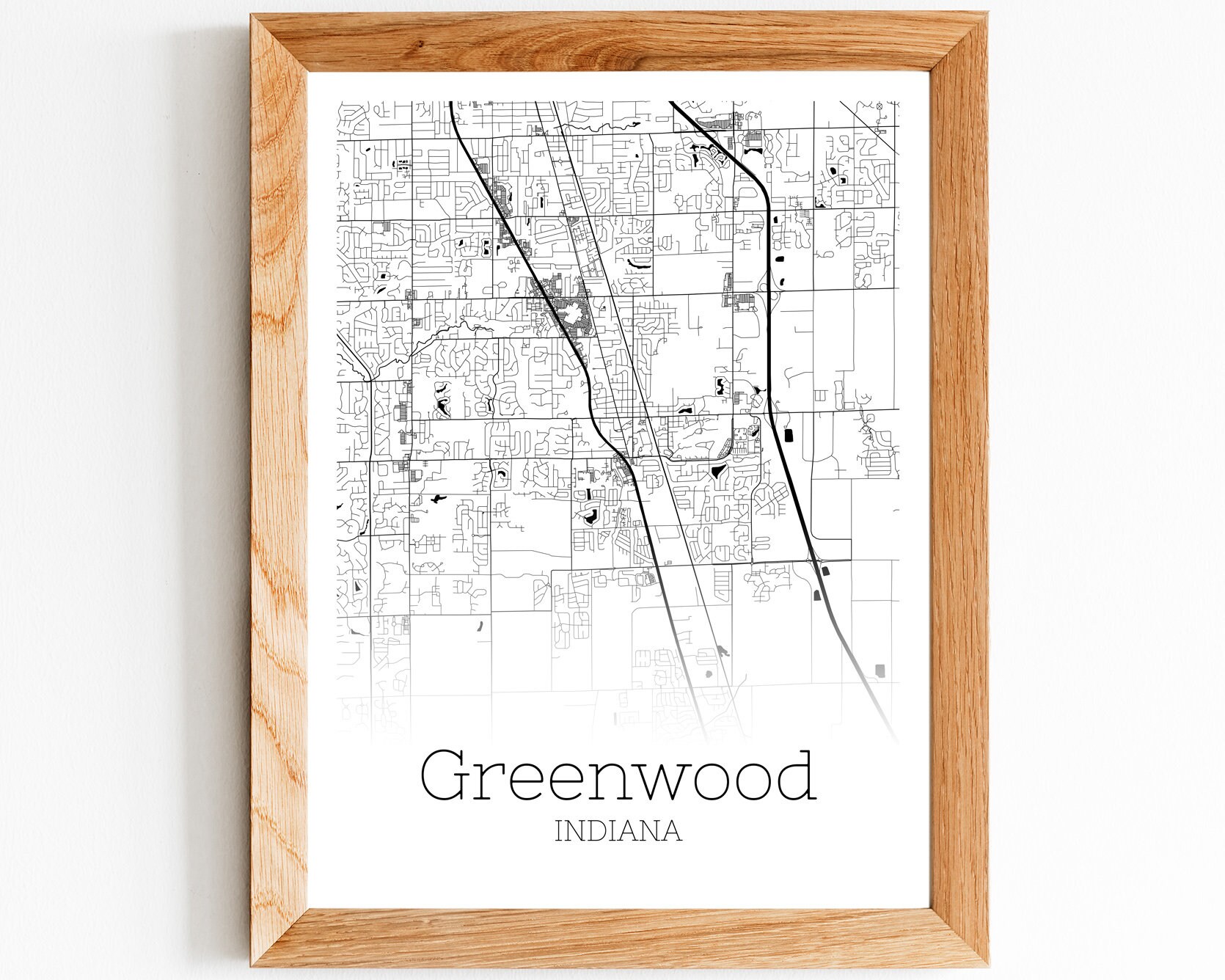 Greenwood Map INSTANT DOWNLOAD Greenwood Indiana City Map Etsy