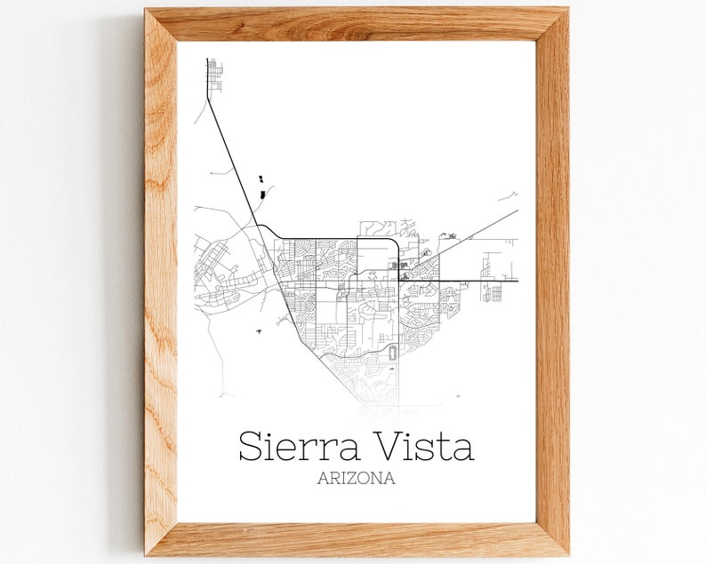 Sierra Vista Map INSTANT DOWNLOAD Sierra Vista Arizona City Etsy