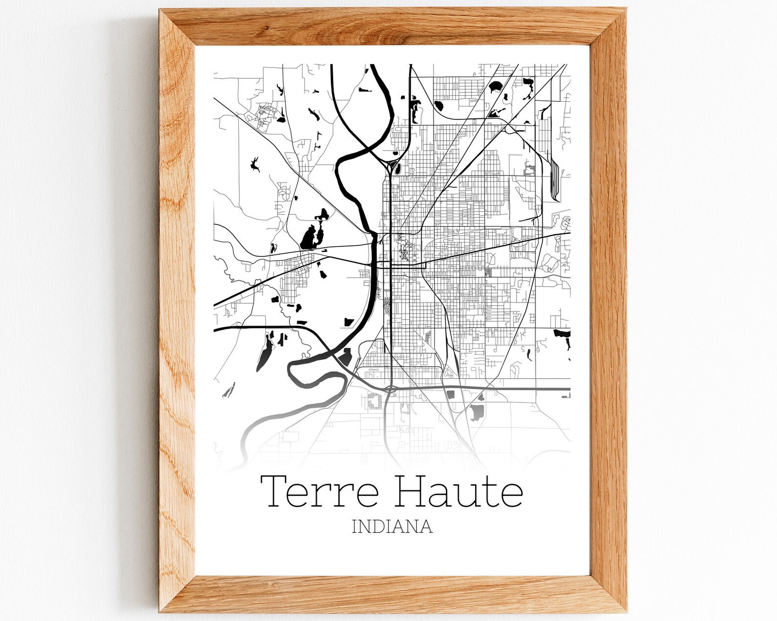 Terre Haute Map INSTANT DOWNLOAD Terre Haute Indiana City Map | Etsy