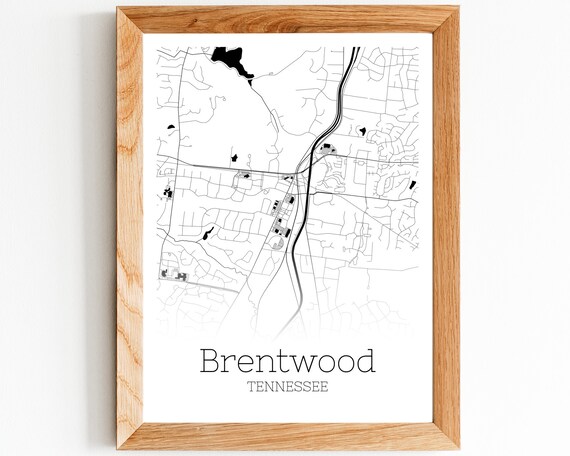 Brentwood Map INSTANT DOWNLOAD Brentwood Tennessee City Map  Etsy
