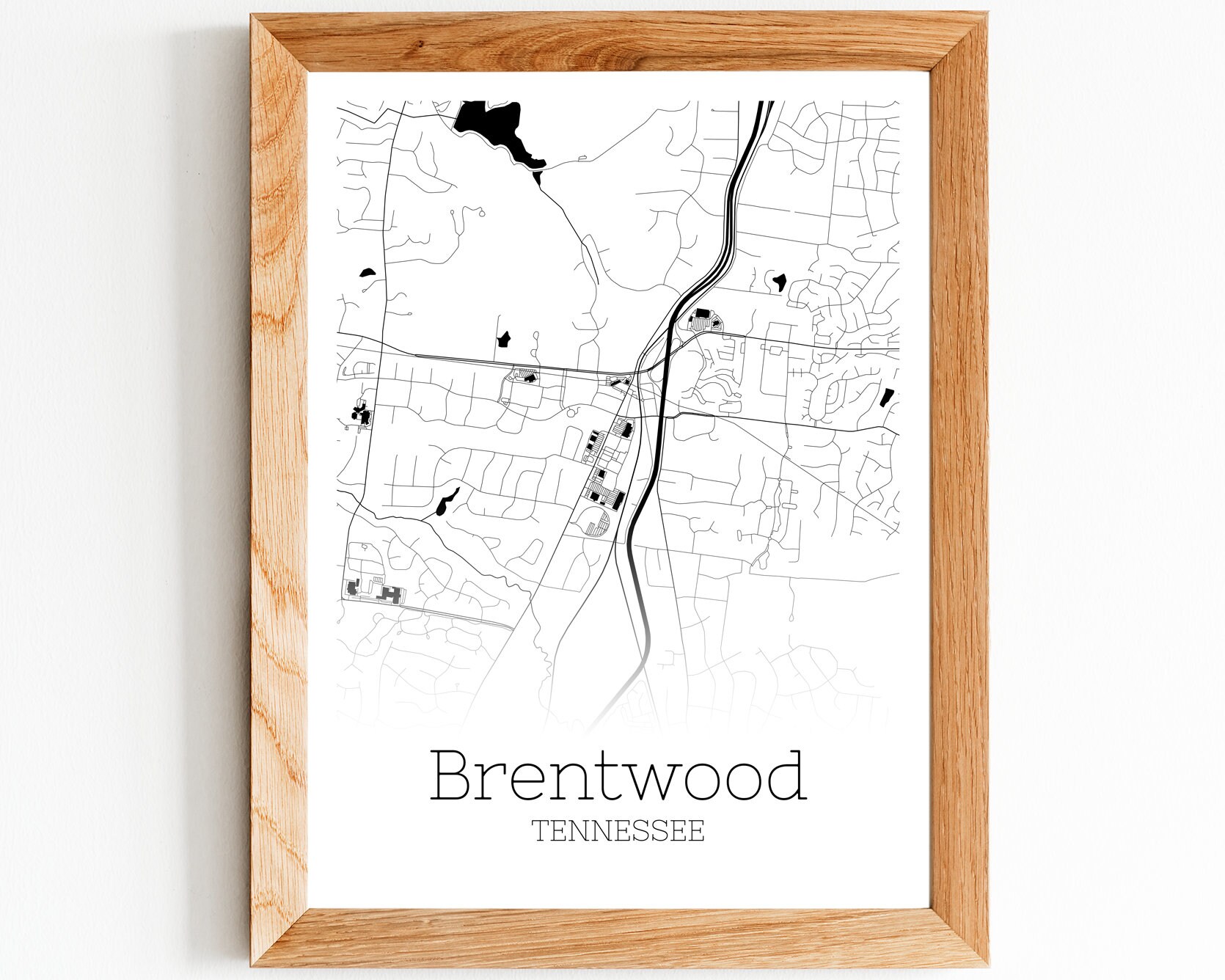 Brentwood Map INSTANT DOWNLOAD Brentwood Tennessee City Map | Etsy