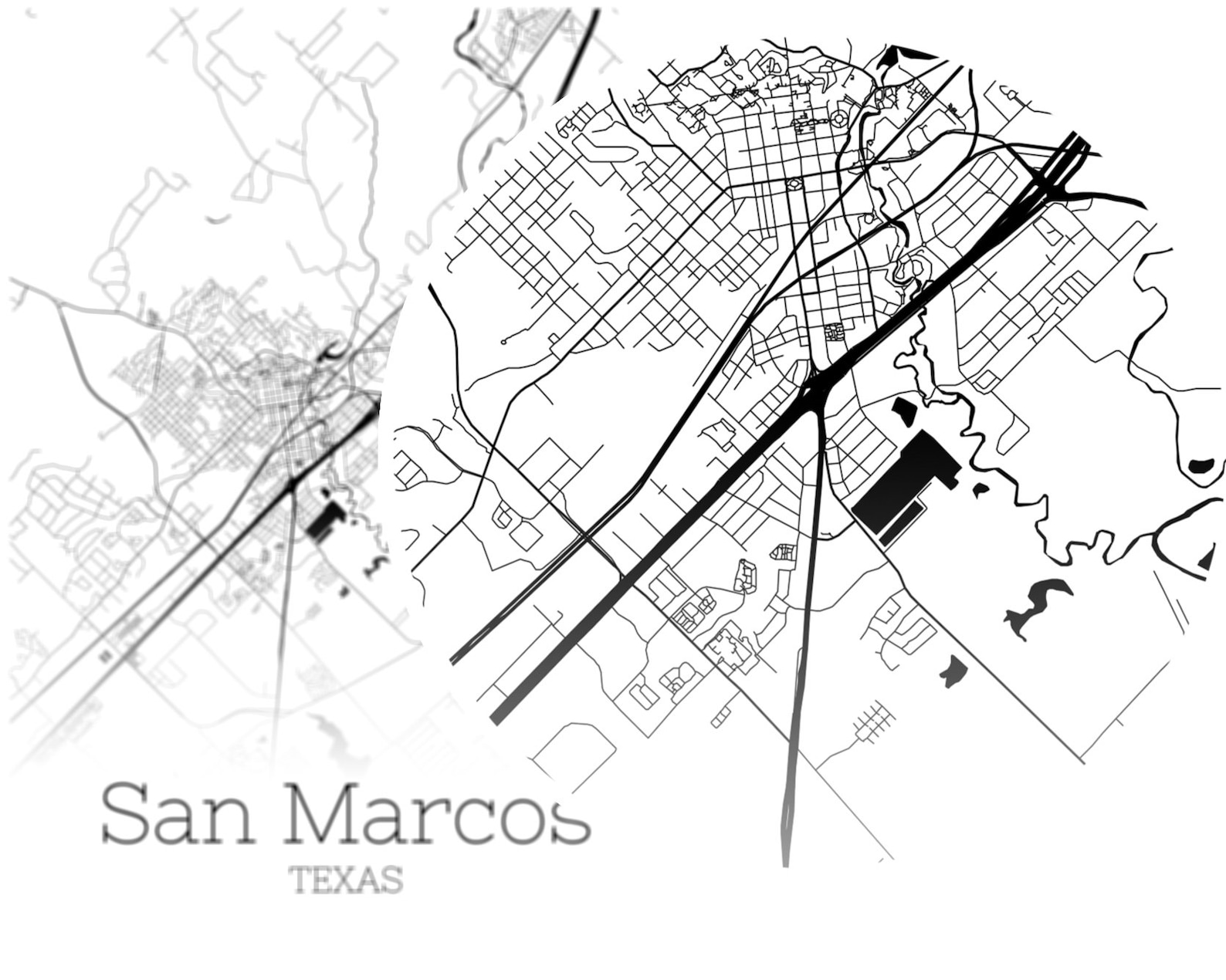 San Marcos Map INSTANT DOWNLOAD San Marcos Texas City Map Etsy