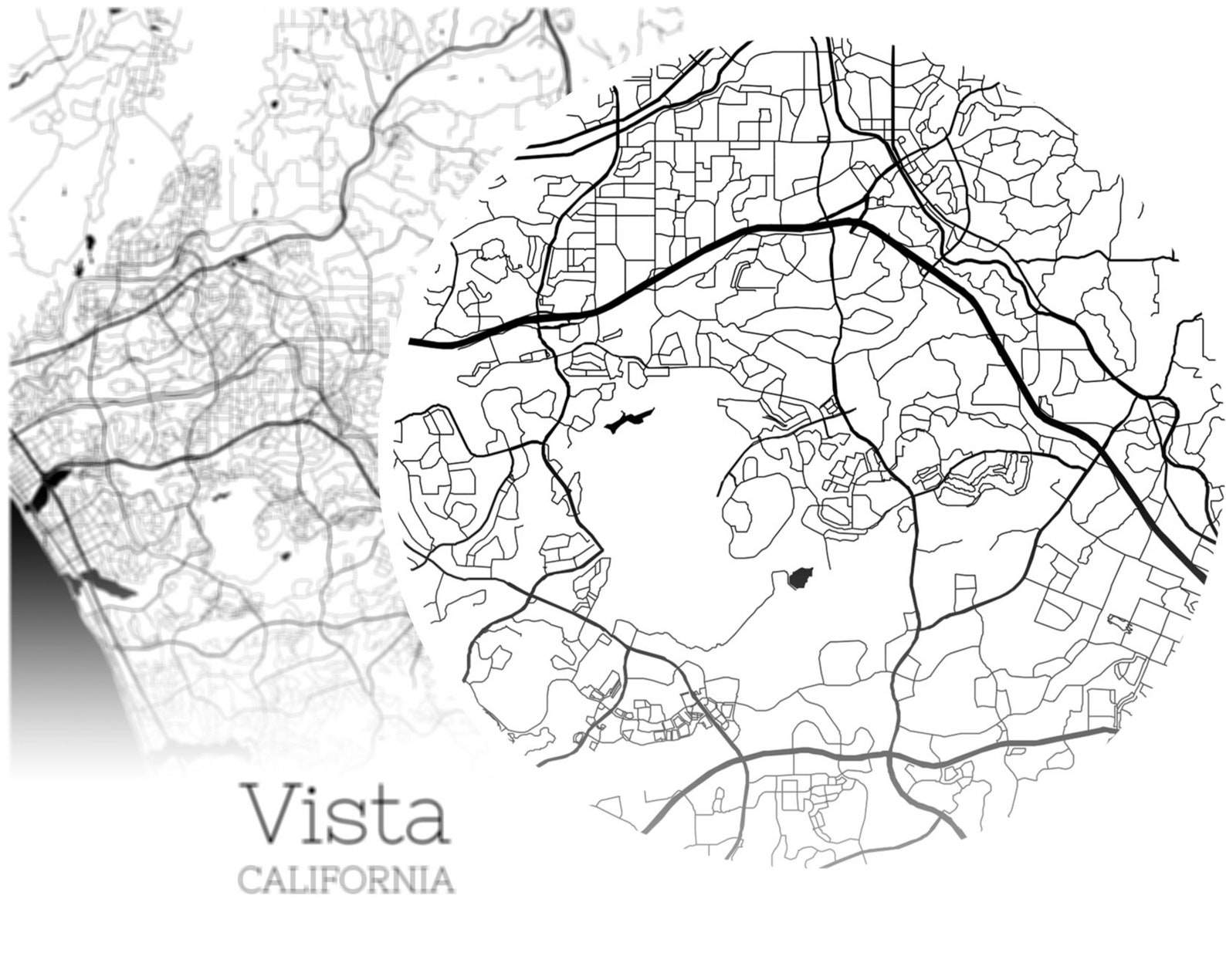 Vista Map INSTANT DOWNLOAD Vista California City Map Etsy