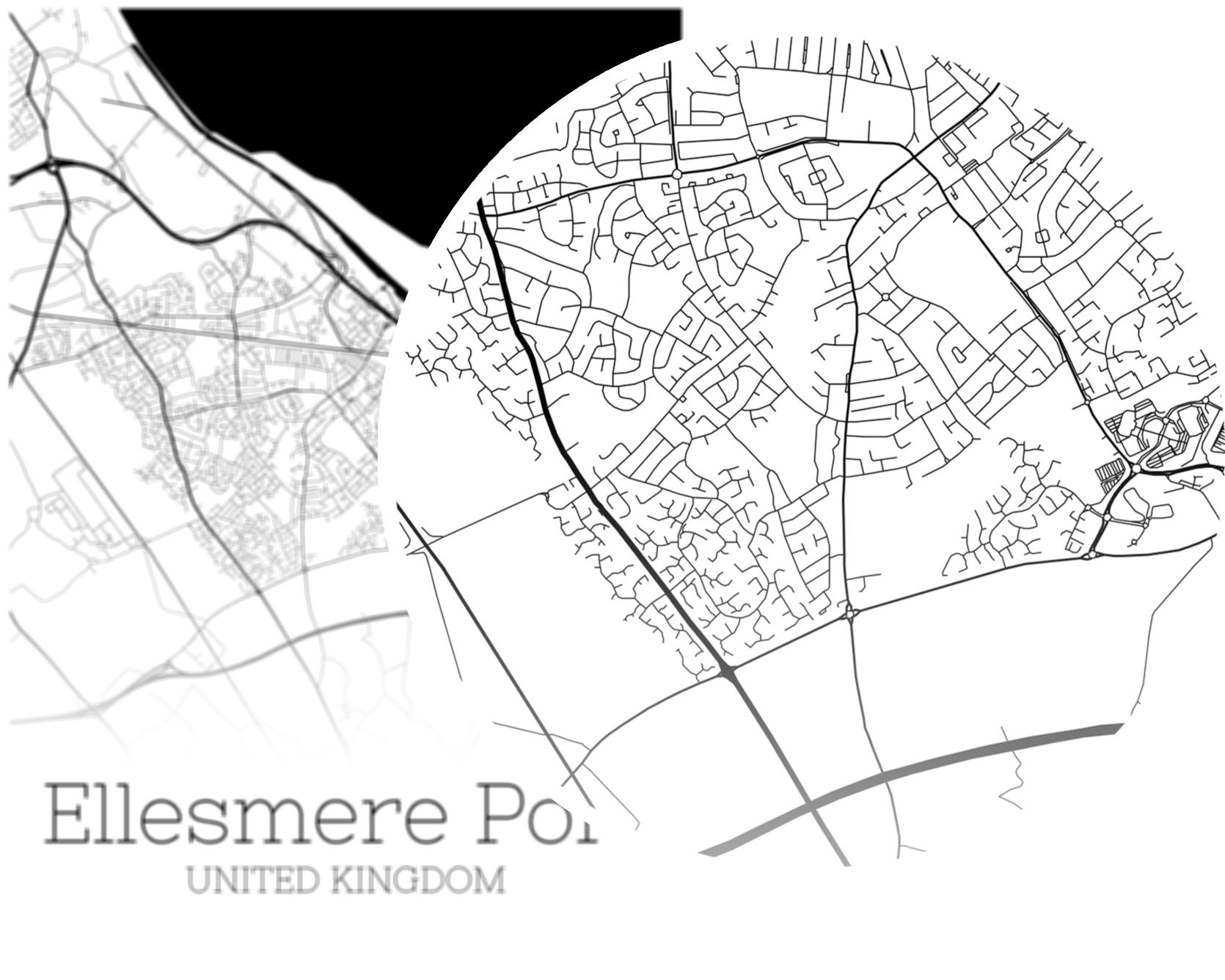 Ellesmere Port Map INSTANT DOWNLOAD Ellesmere Port United Etsy