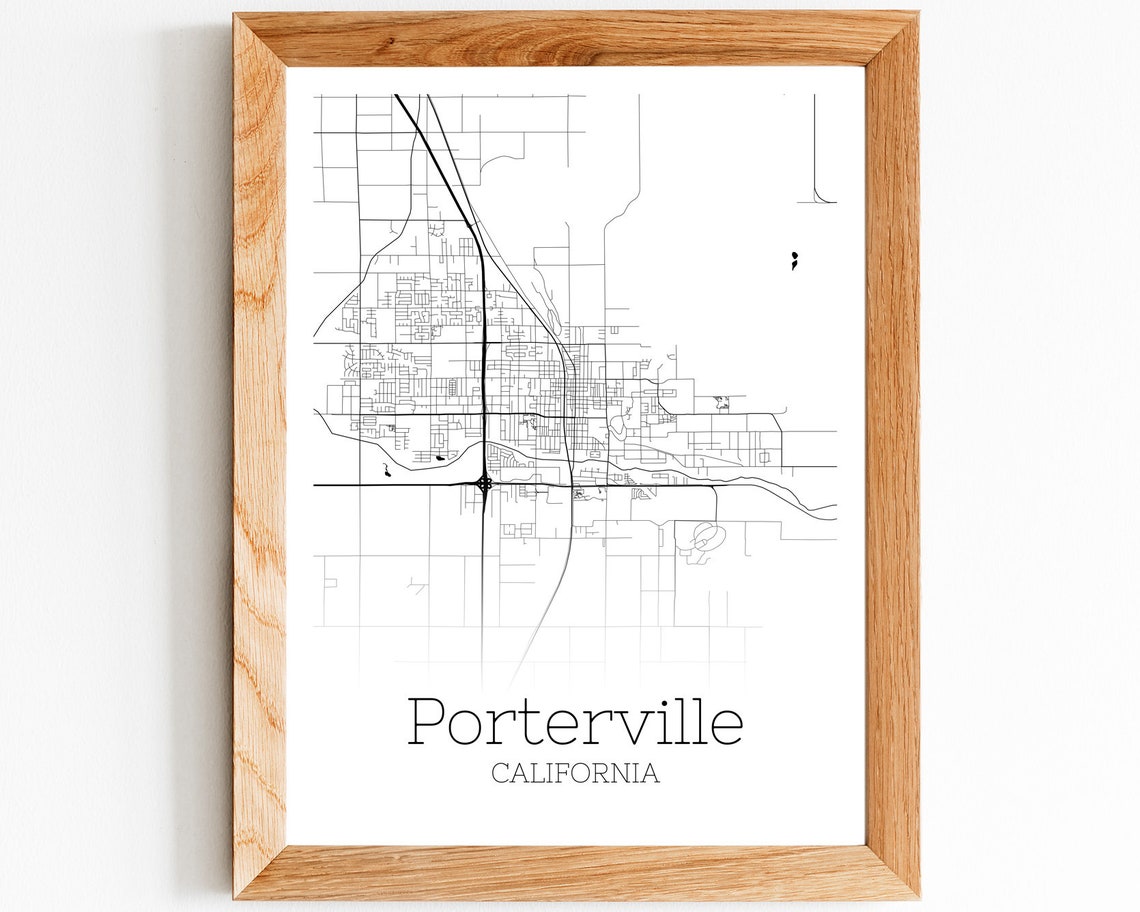 Porterville Map INSTANT DOWNLOAD Porterville California City Etsy