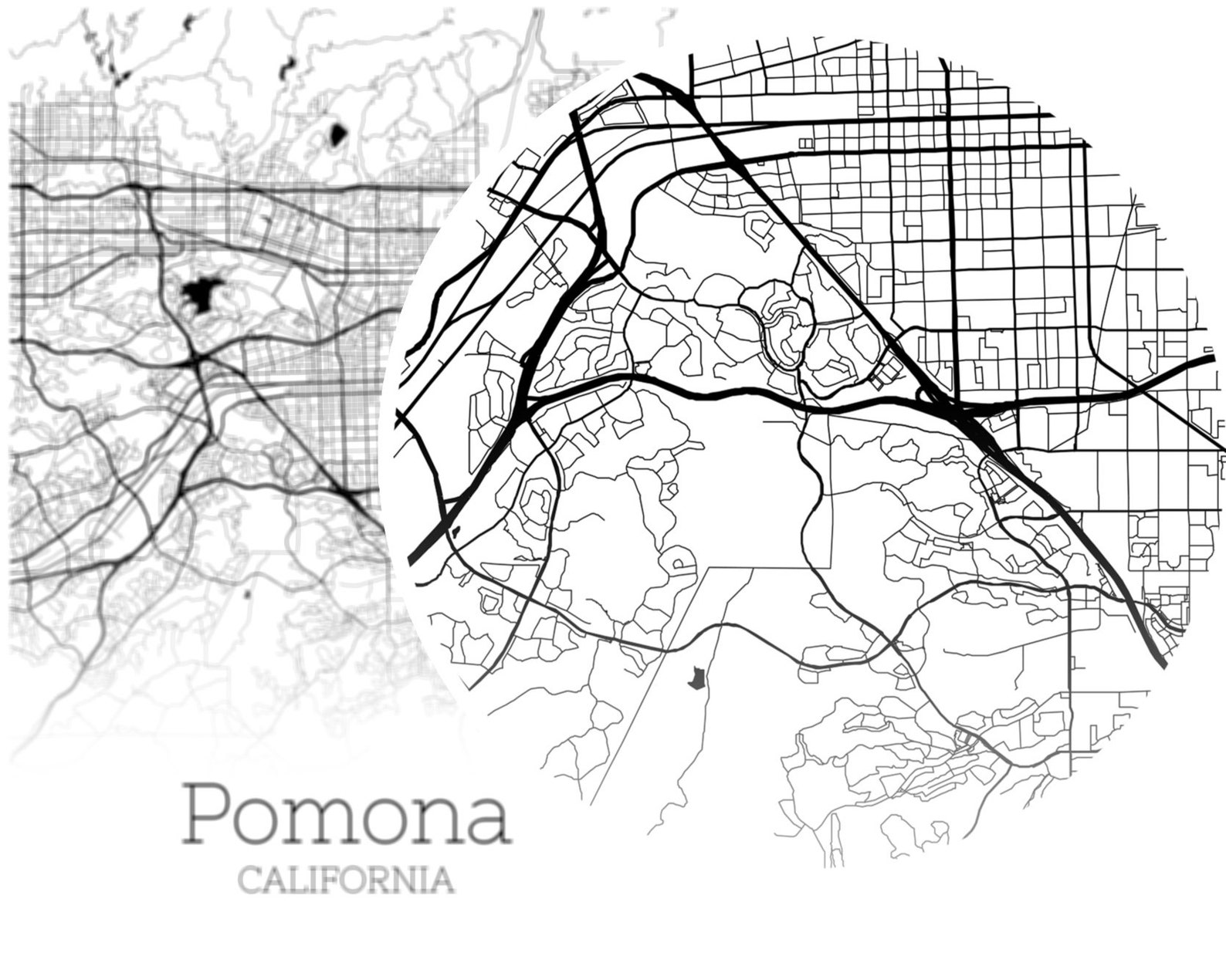 Pomona Map INSTANT DOWNLOAD Pomona California City Map  Etsy