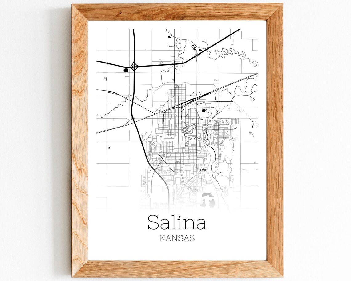 Salina Map INSTANT DOWNLOAD Salina Kansas City Map Printable | Etsy